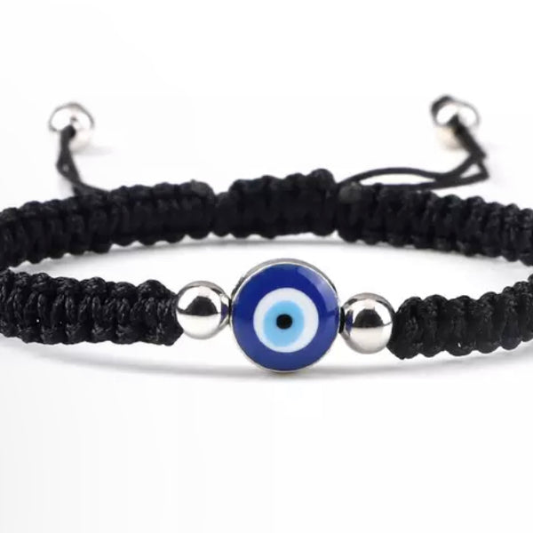 Evil Eye Braided Bracelet Black Thread