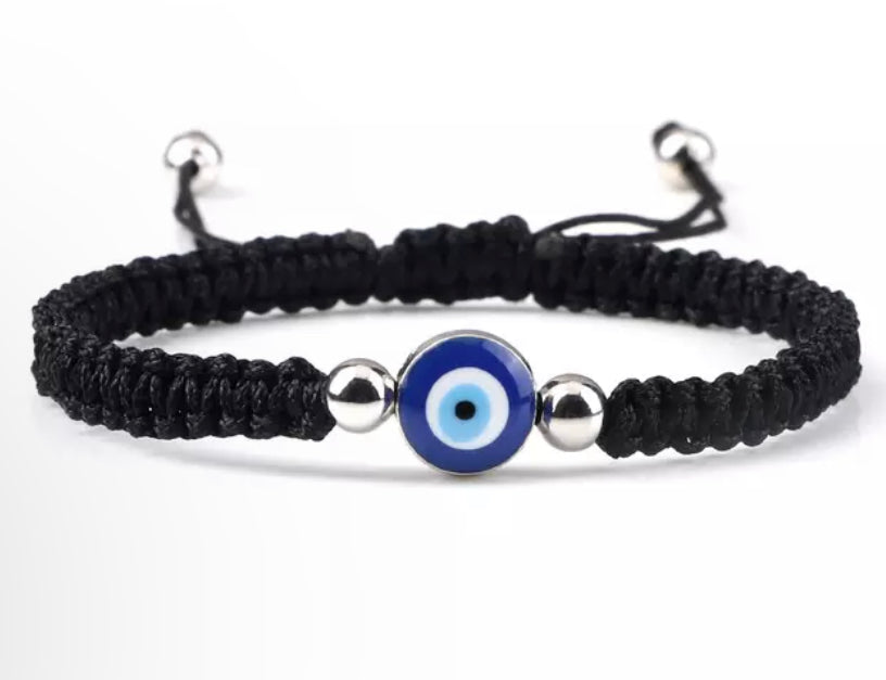 Evil Eye Braided Bracelet Black Thread