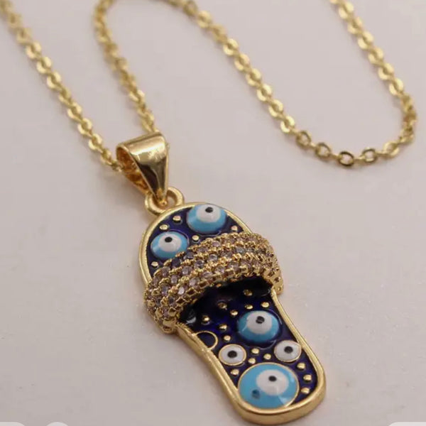 Evil Eye Slipper Pendant