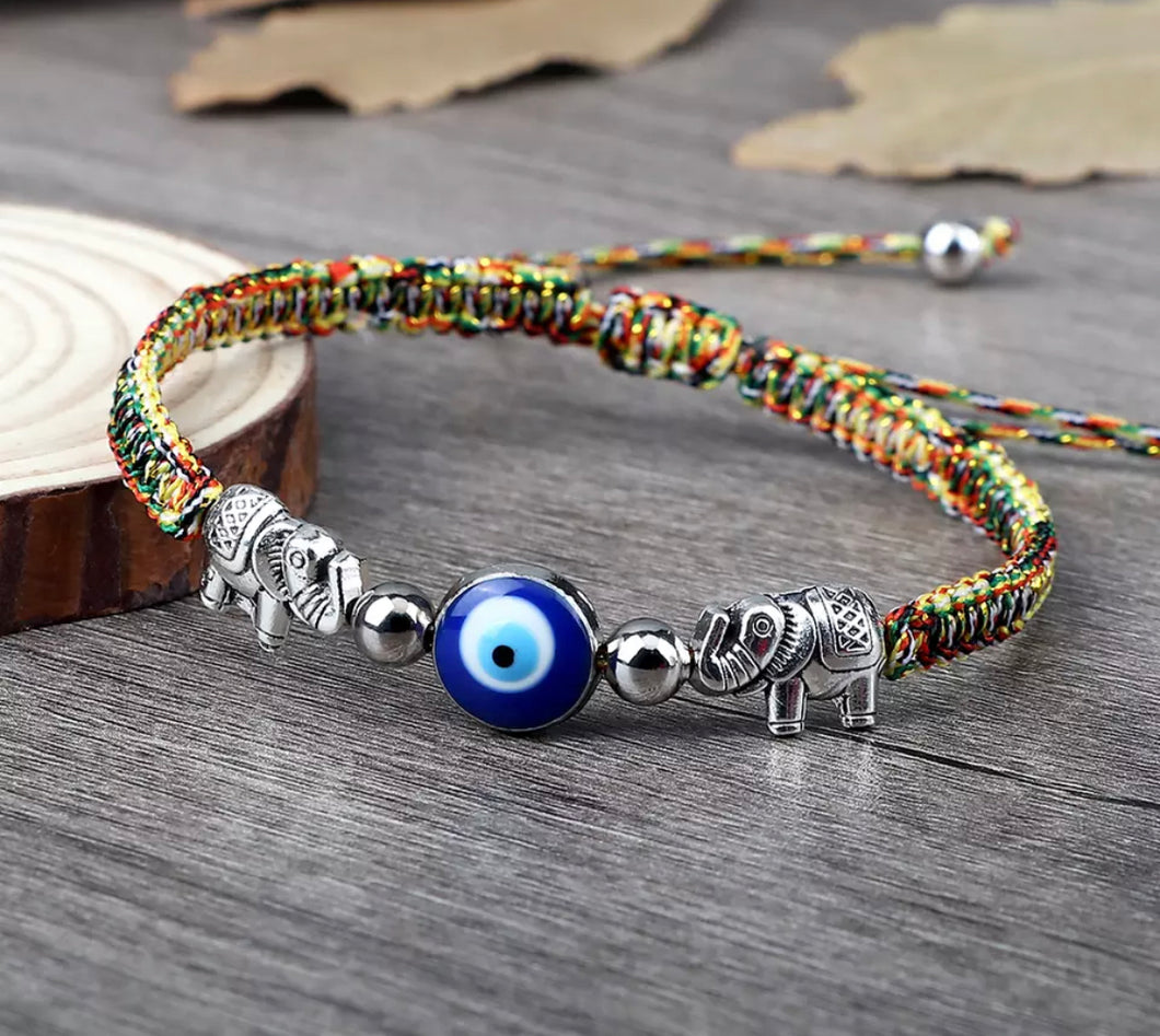 Evil Eye Beads Elephant Thread String Bracelets