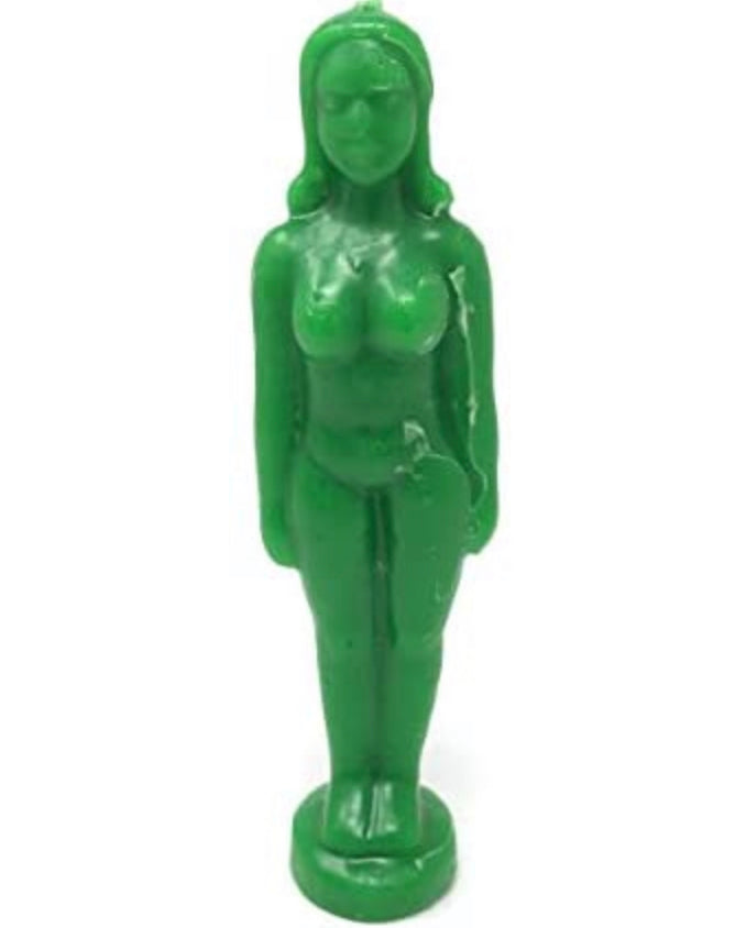 . Green Female Figural candles
